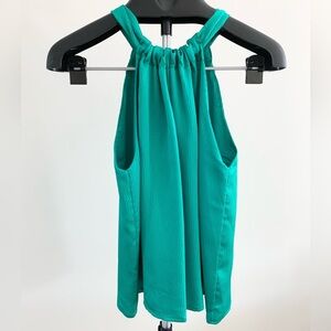 Textured Green Satin Halter Top